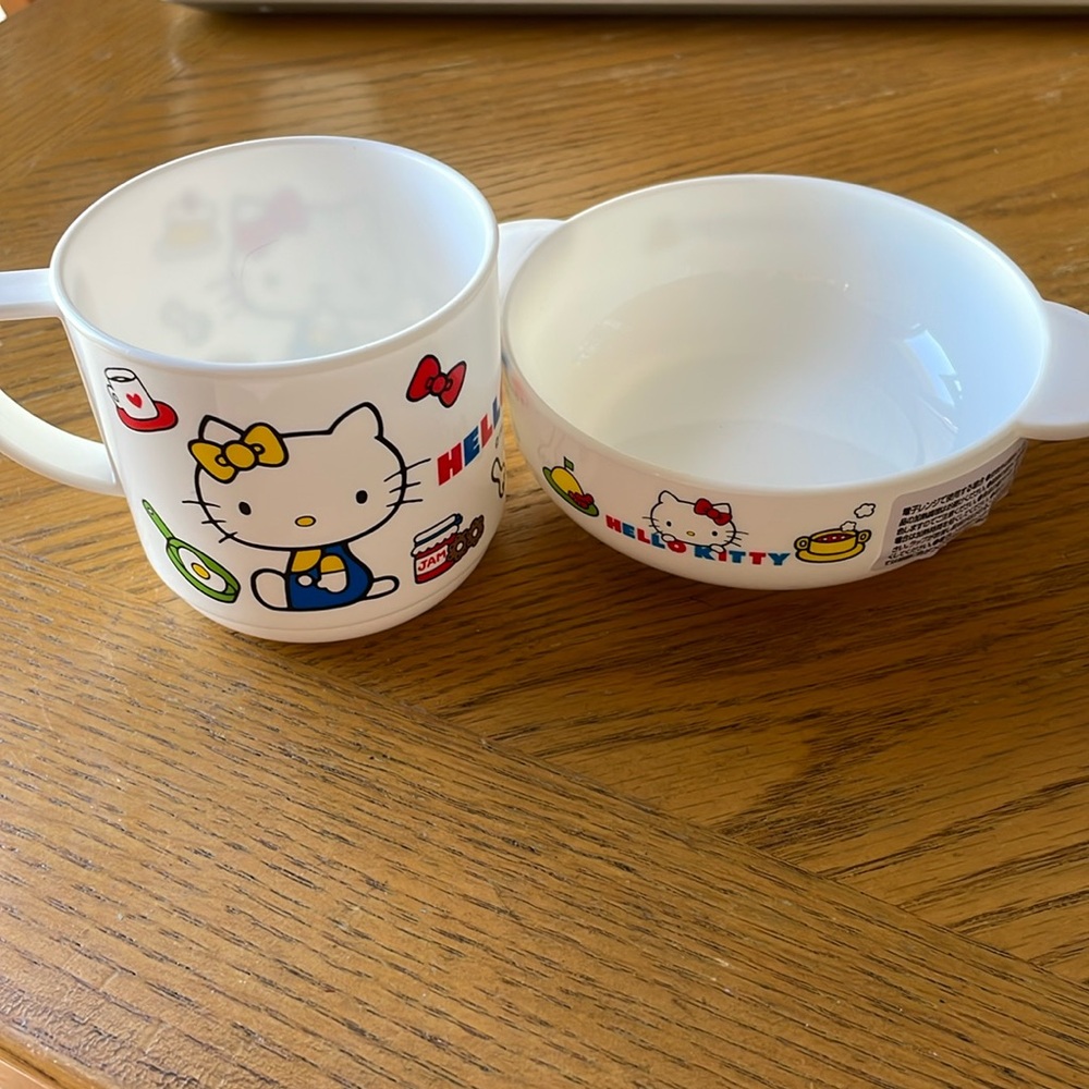 Hello Kitty Soup Bowl & Cup for Kids NWT